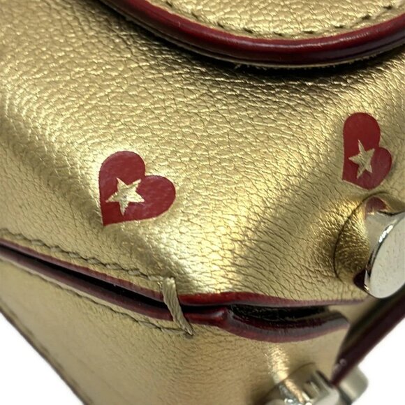 JIMMY CHOO Rocket Petit - Gold Red Leather Shoulder Bag 407-081625 - Picture 5 of 8